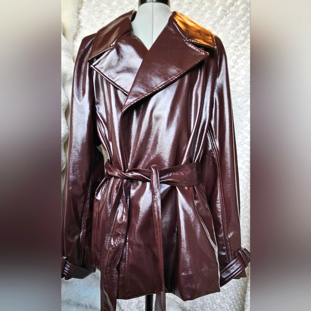 Worthington Women's Faux lether Jacket color Brown Size XL